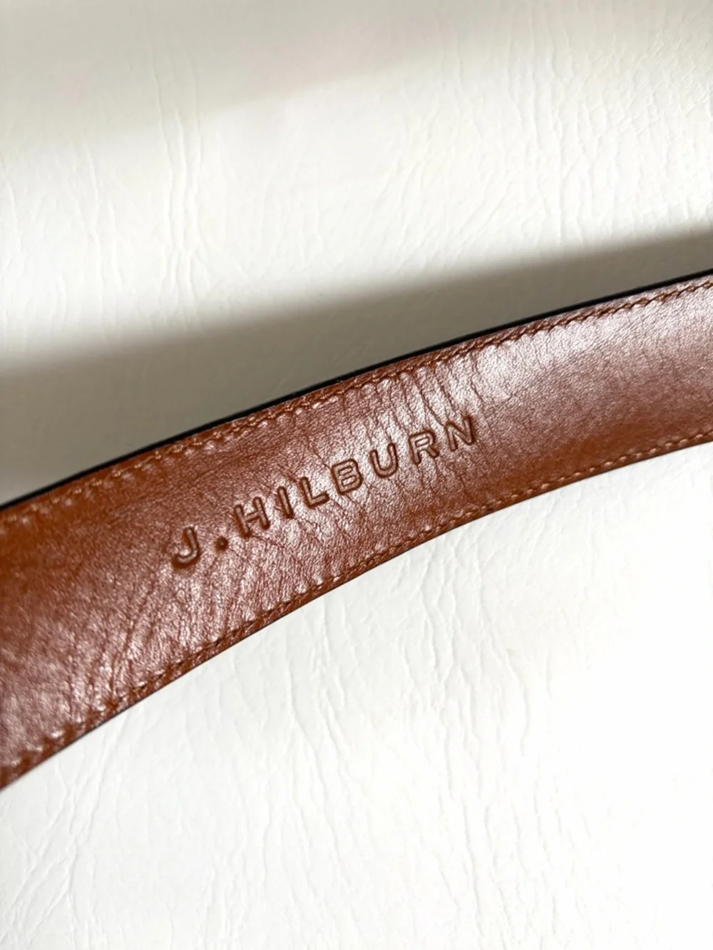 J. Hilburn Men’s Belt Suede 35MM Custom Suede Leather Belt Black/Orange size 42